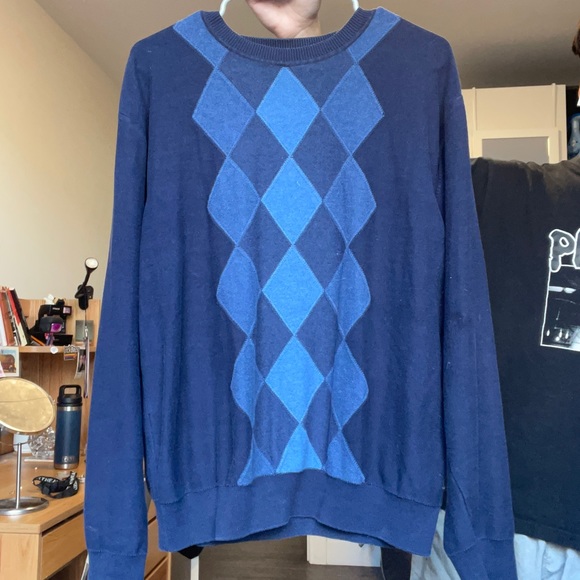 Preppy Academia Checkered Sweater, size Large, good condition - Picture 5 of 6